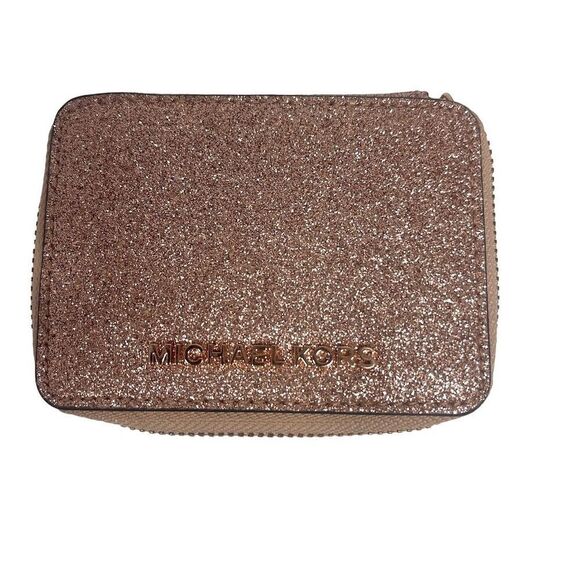 Michael Kors Handbags - Michael Kors RoseGold Glitter Pill Case Fashionable Organizer